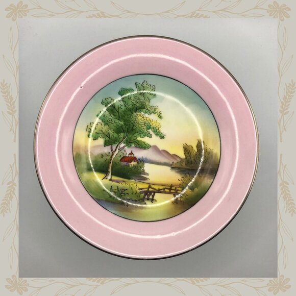 Vintage Hand Painted Noritake Footed Compote or Pedestaled Dessert Stand - Picture 2 of 3